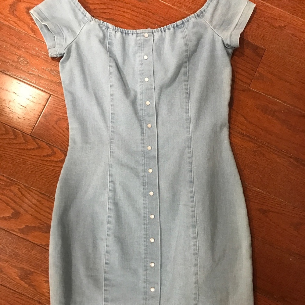 Jean off the shoulder dress